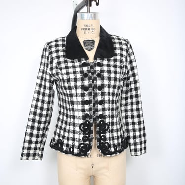 Vintage Black & White Checkered Dress Jacket 