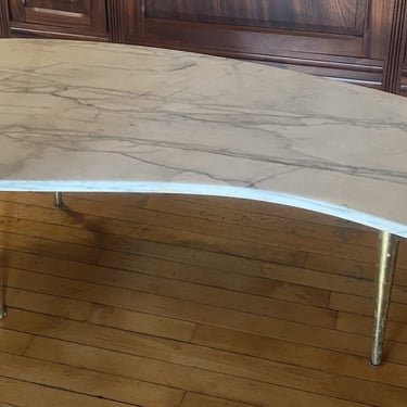 Kidney Shaped Marble Topped Coffee Table