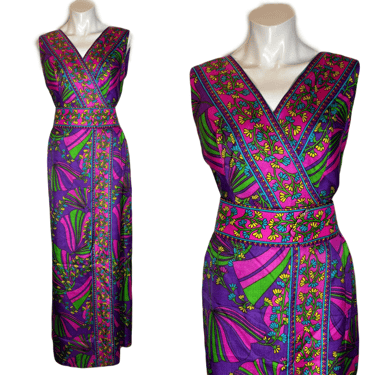 1960's Psychedelic Maxi Dress Size M