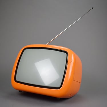 Space Age Rare Portable Tv, Iskra Yugoslavia Tv Minirama, Yugoslavia 1970, Orange Portable Tv, Moma Museum Retro Tv, MCM Plastic Tv, Retro 