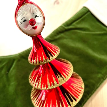 Vintage Blown Glass Santa Tree by David Strand Designs, Made in Italy 