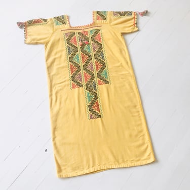 Vintage Embroidered Yellow Dress 