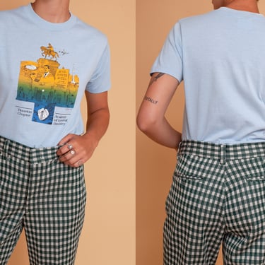 Vintage 80s 1986 Houston Dentistry Tee / Single Stitch Bright Gradient Graphic T-shirt 