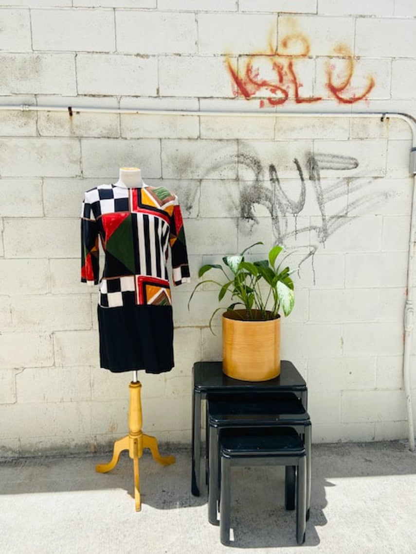 Geometric day dress Revival Vintage North Loop Austin, TX