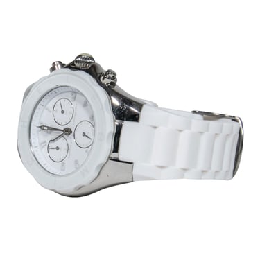 Michele - White Silicone Band Stainless Steel Watch