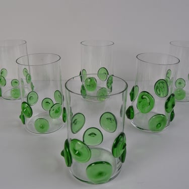 Set of six glasses Glasswork Nový Bor, 1950s. 