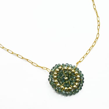 Danielle Welmond | Green Amethyst and Gold Pyrite on Gold Filled Chain