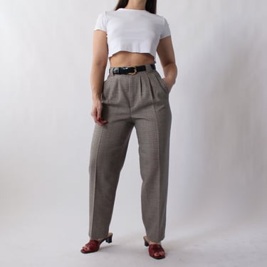 Vintage Wool Checked Trousers - W28