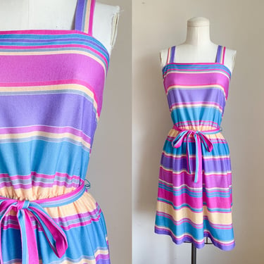 Vintage 1970s Candy Striped Sundress / S-M 