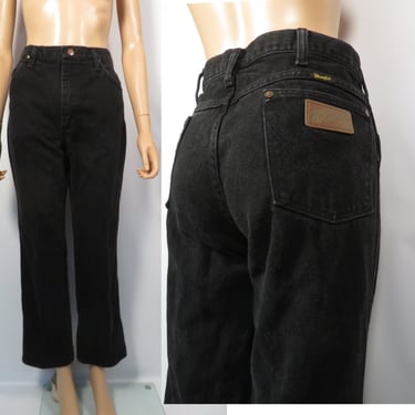 Vintage 90s Wrangler Black Boot Cut Jeans Made In USA Size 32 x 29 
