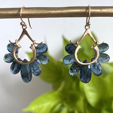 Rachel Atherley | Small Peacock Earrings in 14k + Orissa Kyanite