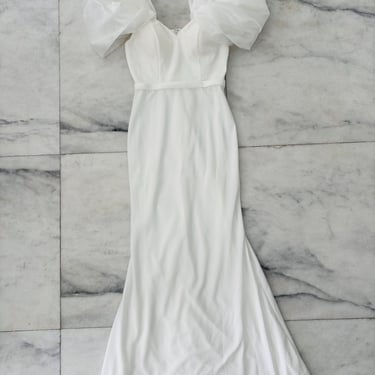 Vintage Kleinfeld Wedding Gown Dress White Fit & Flare Puff Sleeve Women’s 4 