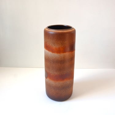 Large Vintage West German Art Pottery Floor Vase in Brown by Scheurich Keramik, 252-42 