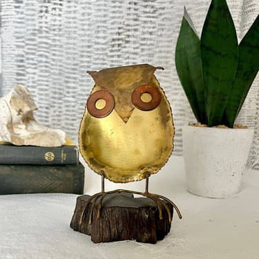 Brutalist Metal Art, Owl Sculpture, 70s Owl Art, Metal Owl Sculpture, Vintage Mid Century Home Decor Sculptural 