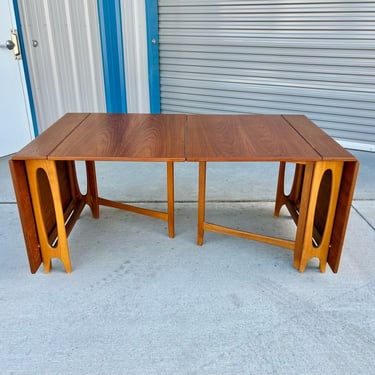 1970s Danish Modern Large Expanding Teak Dining Table - a Pair 