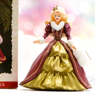 VINTAGE: 1996 - Hallmark Keepsake "Holiday Barbie" Ornament in Box - Barbie Ornament - SKU 