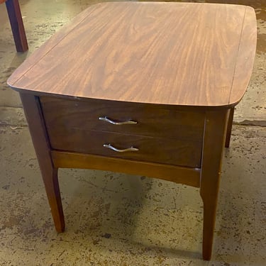 Laminate MCM Style Side Table w Drawer