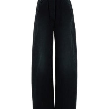 Prada Women Black Denim Wide-Leg Jeans