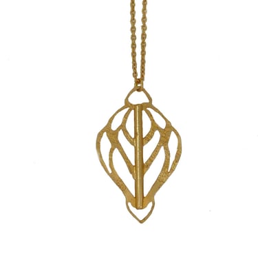 Arrow in the Sky - Etched Gold Pendant 