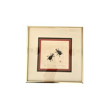 Japanese Haku Maki Woodblock Print- Insect A 