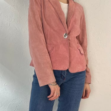 Y2K 'Bianca Nygard' Pink Suede Blazer Jacket / Medium 