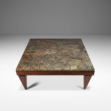 Mid-Century Post Modern Custom-Made Coffee Table w/ Granite Top in the Manner of Gio Ponti, USA, c. 1980's 