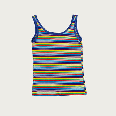 (S) 70s/80s Rainbow Striped Tank Top