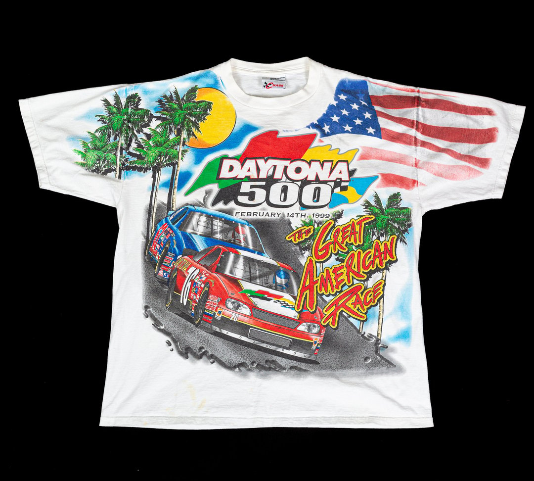 1999 NASCAR Daytona 500 All Over Print T Shirt - Men's Large | | Flying  Apple Vintage | Los Angeles, CA