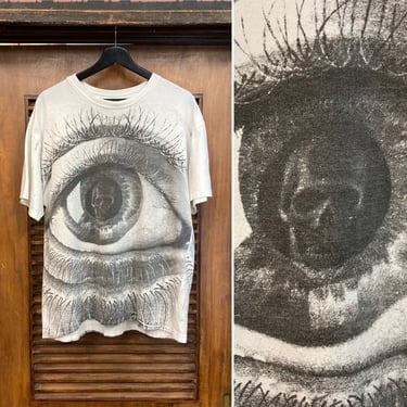 Vintage 1980’s M.C. Escher Skull in Eyeball Artwork Tee, 80’s Tee Shirt, 80’s T Shirt, 80’s Op Art, Vintage Clothing 