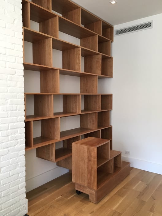Custom Made Wall Bookcase 