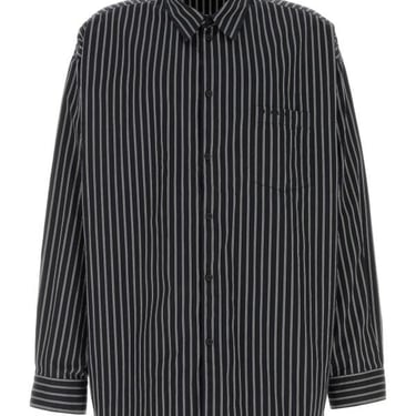 Balenciaga Men Embroidered Poplin Oversize Shirt