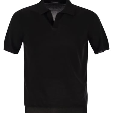 Tagliatore Men Basic Short-Sleeved Cotton Polo Shirt