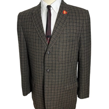 Vintage 1960s MAVEST Wool Tweed Sack Sport Coat ~ size 40 ~ jacket / blazer ~ Preppy / Ivy Style / Trad ~ 