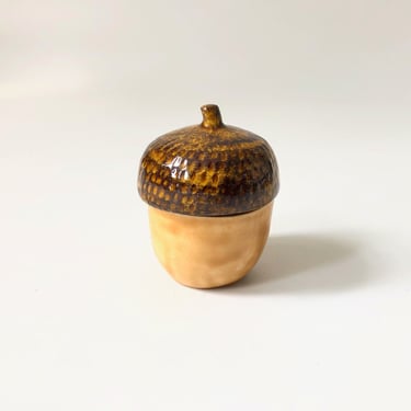Petite Vintage Ceramic Acorn Box 