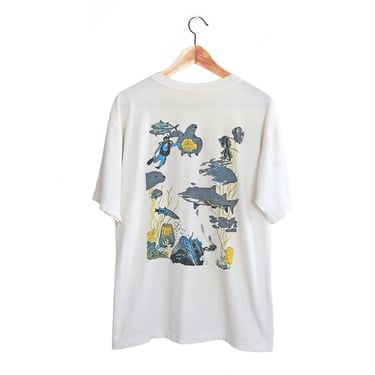 vintage shark t shirt / ocean shirt / Australia t shirt / 90 Diving club t shirt Medium 