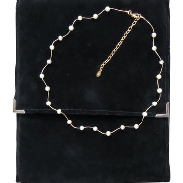 Frank Adams Jewelers - 14k Gold Strand Necklace w/ Pearl Detail