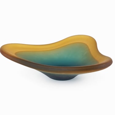 Empoli Italy Frosted Glass Dish 