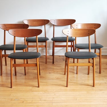 Mid Century Danish Modern Dining Chair Set of 6 