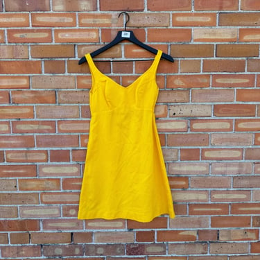 vintage 60s yellow Bobbie Brooks swim mini dress / xs extra small 