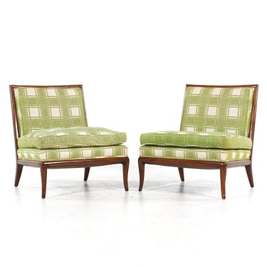 T.H. Robsjohn Gibbings for Widdicomb Mid Century Slipper Lounge Chairs - Pair - mcm 