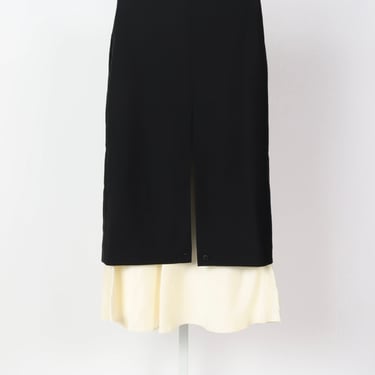 Contrast Upside-Down Skirt - Black