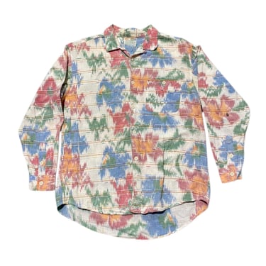 (L) Multi Colored Embroidered Long Sleeve Button Up 070122 RK