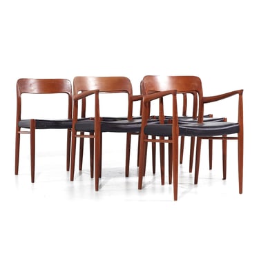 Niels Moller Teak Model 75 and Model 56 Mid Century Dining Chairs - Set of 6 - mcm 