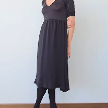 Black Luxe Silk Knit Dress (S)