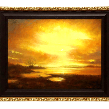 Painting, Oil on Canvas, &quot;Sunset Canyon Lake&quot;, Chris De Dier, (B.1958), 30&quot;x40&quot;!