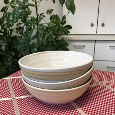 handmade bowl set, 3pc bowl set, white bowls, ramen bowls, salad bowls, pasta bowls, ceramic bowls, rice bowl, serving bowl, soup bowl, bowl 