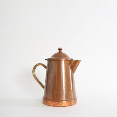 Vintage Taurus Portuguese solid copper teapot kettle 