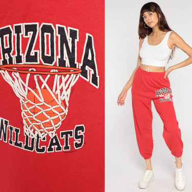 Arizona Wildcats Sweatpants Y2k ASU Basketball Joggers University Jogging Sweat Pants College Sports Red Loungewear Vintage 00s Mens Medium 