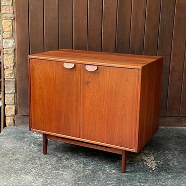 1960s Vintage Walnut Cabinet 2-Door Mid-Century 