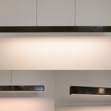 Linear Suspension LED Pendant in Ebonized White Oak | 48